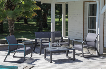 Visuel 1 du produit Fauteuil lounge aluminium gris, PROLOISIRS quenza ii - graphite