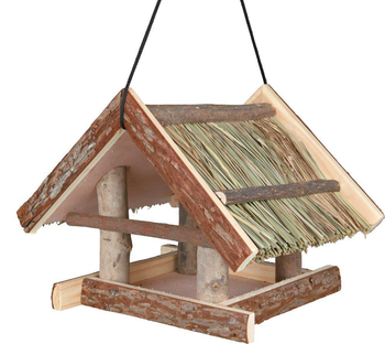 Visuel 1 du produit Mangeoire suspendue pour oiseaux de la nature en bois d'écorce Trixie - 25 x 25 x 25 cm