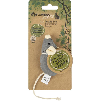 Visuel 1 du produit Jouet pour chat gris/beige Natural Fun Flamingo Souris - 17 cm