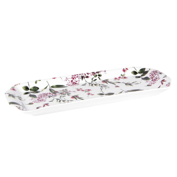 Visuel 1 du produit Plat à cake en porcelaine motifs floraux Champêtre - 36 x 40 cm