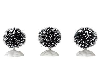 Visuel 1 du produit Décorations pour village de Noël arbres à soie ronds coloris blanc Lemax