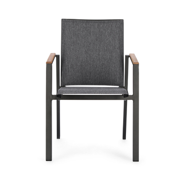 Visuel 2 du produit Fauteuil Capucine coloris gris en bois en aluminium et teck - 59 x 61 x 88 cm