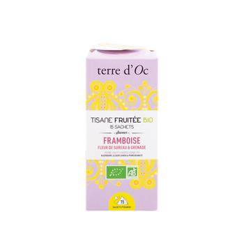 Visuel 1 du produit Tisane bio fruitée framboise grenade sureau Terre d’Oc - 15 infusettes