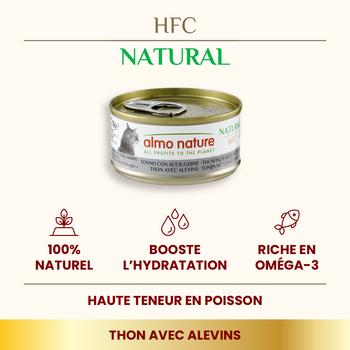 Visuel 1 du produit Pâtée pour chat HFC Natural au thon et alevins Almo Nature - 70 g