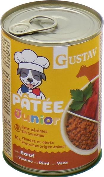 Visuel 1 du produit Pâtée pour chien junior au bœuf complet sans céréales complète Bubimex Gustav - 400 g