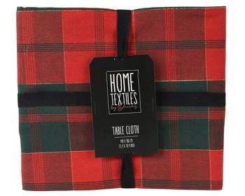 Visuel 1 du produit Nappe en coton à décor tartan rouge et vert - 180 x 140 cm