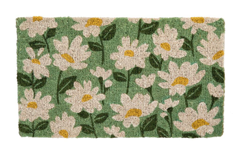 Visuel 1 du produit Paillasson marguerites coloris multicolore en fibre de coco - 40 x 72 cm