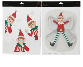 Visuel 1 du produit Vitrophanie lutins multicolore - 28,5 x 34,5 cm