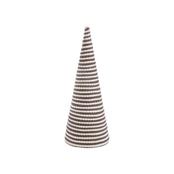Visuel 1 du produit Sapin conique à poser en tissu gris et blanc à spirales grand modèle - Ø 20 x H 50 cm