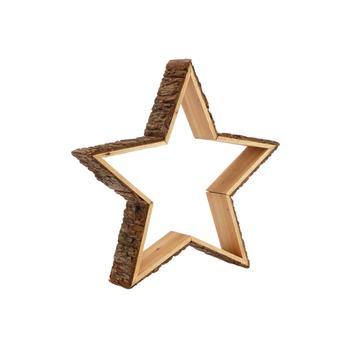 Visuel 1 du produit Étoile ajourée à poser en bois de sapin certifié FSC® moyen modèle - 40 x 8 x 38 cm