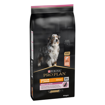 Visuel 1 du produit Croquette pour chien mature au saumon Sensitive Skin Pro Plan – 14 kg