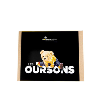 Visuel 1 du produit Oursons en guimauve enrobés de chocolat noir bio Chocolaterie Castelain - 150 g