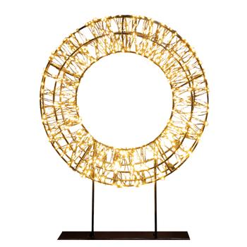 Visuel 1 du produit Décoration lumineuse de Noël couronne à poser micro LED blanc orangé flash minuterie variateur intérieur extérieur - Ø 28 cm x H 6 cm