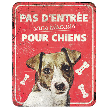 Visuel 1 du produit Panneau d'avertissement jack russel coloris rouge en métal galvanisé D&D Home - 25 x 20 x 0,3 cm