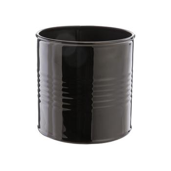 Visuel 1 du produit Cache-pot vintage en métal noir - Ø 13 x H 13 cm