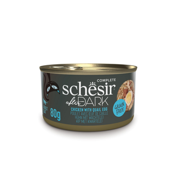 Visuel 1 du produit Alimentation humide pour chat filets en bouillon poulet œuf de caille Schesir After Dark - boîte de 80 g