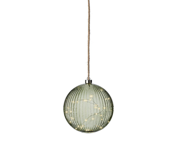 Visuel 1 du produit Boule lumineuse verte avec 40 micro LED blanc chaud - Ø 20 cm