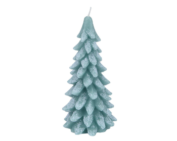 Visuel 1 du produit Bougie sapin enneigé coloris vert - 20 cm