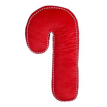 Visuel 1 du produit Coussin forme sucre d’orge en polyester rouge - 33 x 10 x 58 cm