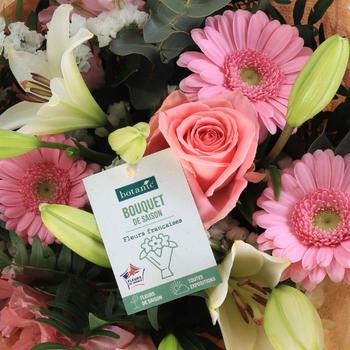 Visuel 2 du produit Bouquet de fleurs Fête des Mères lys blancs 100% Fleurs de France - 17 tiges (bouquet droit)