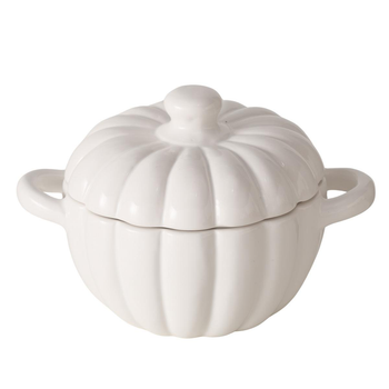 Visuel 1 du produit Plat à four blanc en céramique forme potiron Tramo - Ø 14,5 x 12,5 cm