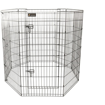 Visuel 1 du produit Parc pour chien en métal noir - 121 cm