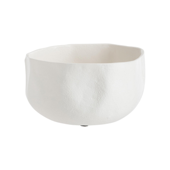 Visuel 1 du produit Coupelle texturée blanche en aluminium grand modèle - 17 x 16 x 9 cm