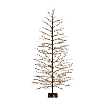 Visuel 1 du produit Décoration de Noël arbre lumineux noir LED blanc orangé avec minuteur - H 180 cm x Ø 60 cm