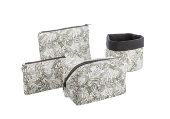 Visuel 1 du produit Vide-poche en tissu à motifs marron et gris Safeco Wanda - Ø 19 x H 19 cm