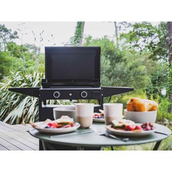 Visuel 1 du produit Plancha Origin au gaz 60 pour 8 à 10 personnes coloris noir en acier 5000 W Forge Adour Origin - 60,7 x 54,6 x 24 cm