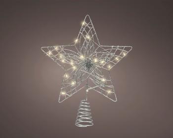 Visuel 1 du produit Cimier intérieur argent à micro LED blanc chaud - 20 x 30 cm