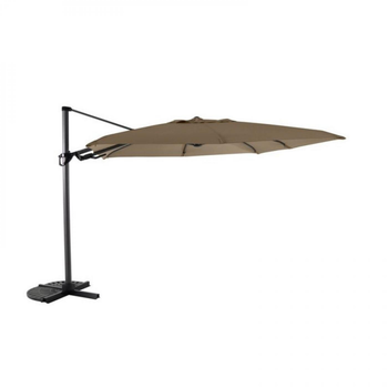 Visuel 1 du produit Parasol déporté deluxe, taupe chiné, ROYAL GARDEN Flip Flap - 3m x 3m