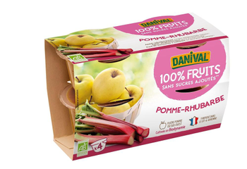 Visuel 1 du produit Purée 100 % Fruit pomme rhubarbe bio 4 x 100 g