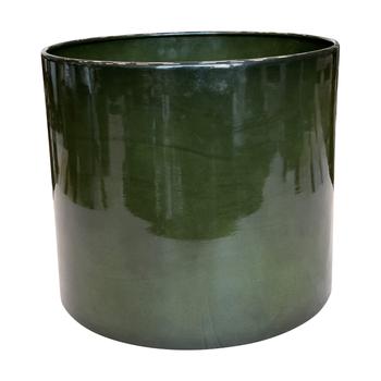 Visuel 1 du produit Pot cylindrique en métal recyclé coloris vert algue vif Upcycle Cylindre XXL - Ø 50 x H 42 cm