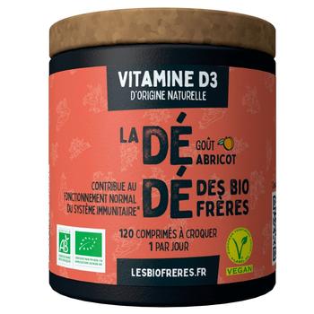 Visuel 1 du produit Vitamine D3 goût abricot Les bio frères La Dédé - 120 comprimés