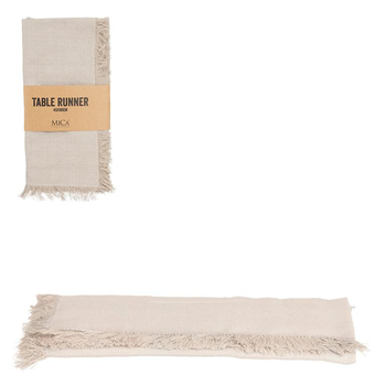 Visuel 1 du produit Chemin de table en coton beige Villia - 180 x 45 cm
