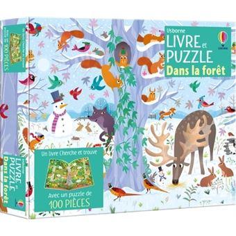 Visuel 1 du produit Coffret livre et puzzle "Dans la forêt" aux Éditions Usborne