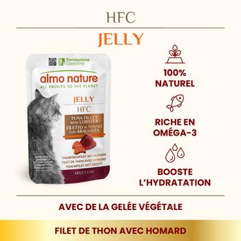 Visuel 1 du produit Pâtée pour chat HFC Jelly au filet de thon et homard Almo Nature - 55 g