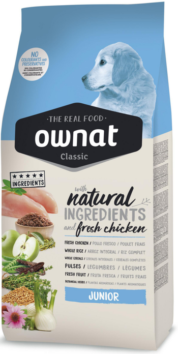 Visuel 1 du produit Croquettes pour chien junior Ownat classic - 12 kg