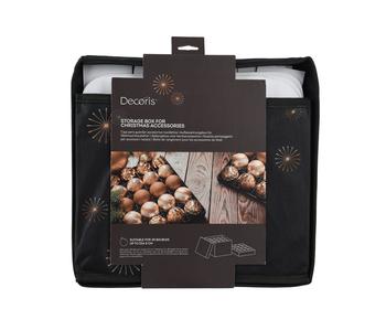 Visuel 1 du produit Boîte de rangement pour 48 boules de Noël coloris brun - 33,5 x 20,5 cm