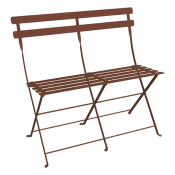 Visuel 1 du produit Banquette bistro 2 places coloris rouge en acier Fermob - 88 x 29 cm