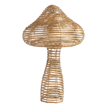 Visuel 1 du produit Décoration lumineuse de Noël champignon en résine tressée coloris marron LED blanc orangé effet flash extérieur - H 86 x Ø 56 cm