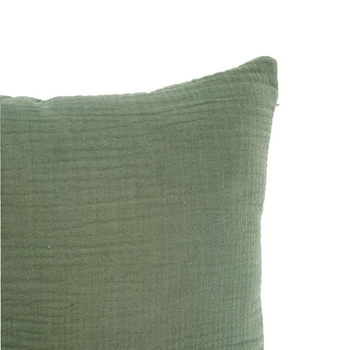 Visuel 1 du produit Coussin en gaze de coton vert - 50 x 30 cm