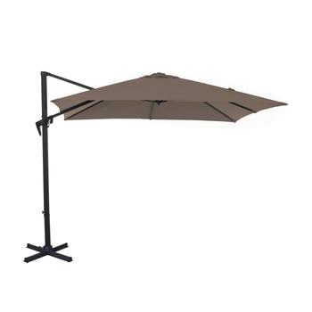 Visuel 1 du produit Parasol déporté à manivelle carré 2,5 m taupe