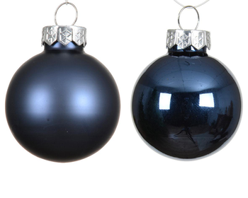 Visuel 1 du produit Ensemble de 16 boules en verre brillant et mat bleu nuit - Ø 3,5 cm