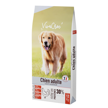 Visuel 1 du produit Croquettes light pour chien senior au poulet VivaCroc – 12 kg
