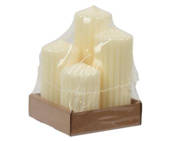Visuel 1 du produit Coffret de 4 bougies de l’Avent en paraffine ivoire - Ø 5,4 cm