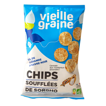 Visuel 1 du produit Chips soufflées de sorgho sel de guérande et poivre noir bio Vieille Graine