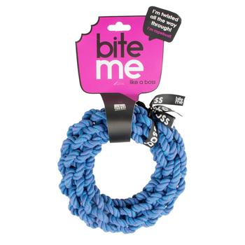 Visuel 1 du produit Jouet pour chien coloris bleu anneau tressé EBI Da-Chain - 18 x 18 x 4 cm