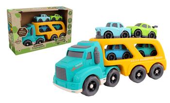 Visuel 1 du produit Camion remorque avec 4 voitures de 9 cm - 33 cm